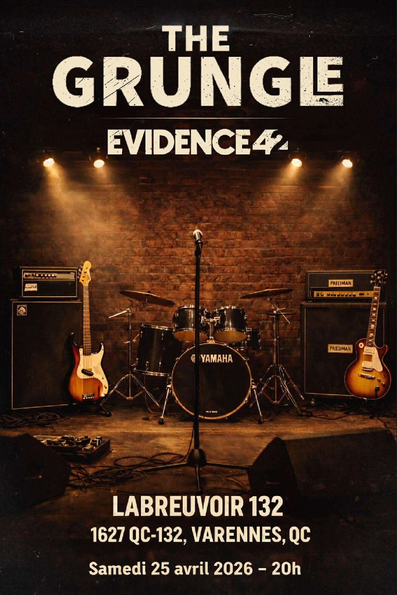 Affiche officielle — The Grungle + Evidence 42 live @ L'Abreuvoir 132