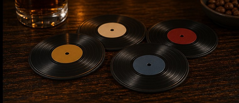 Sous-verres style vinyle